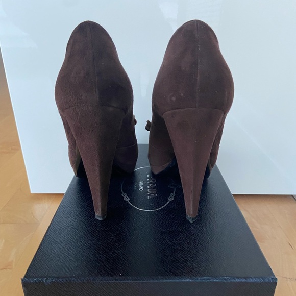 Prada Brown Suede Shoes size 40 - Picture 7 of 14